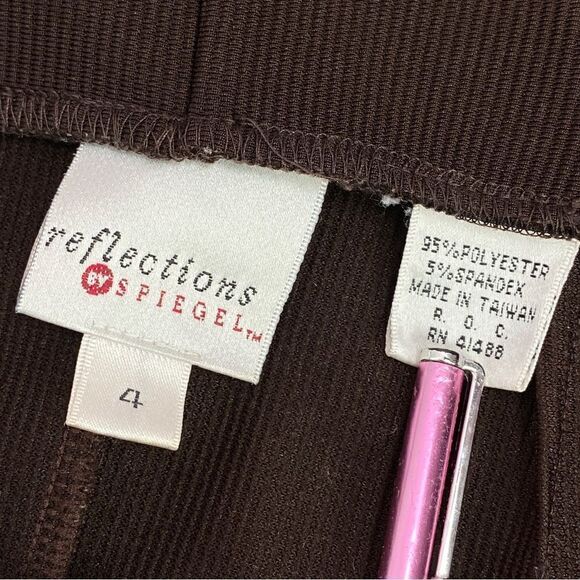 Reflections by Spiegel Vintage Ribbed Pull On Pencil Skirt Brown 4 - Picture 9 of 11